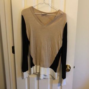 Color block v-neck sweater
